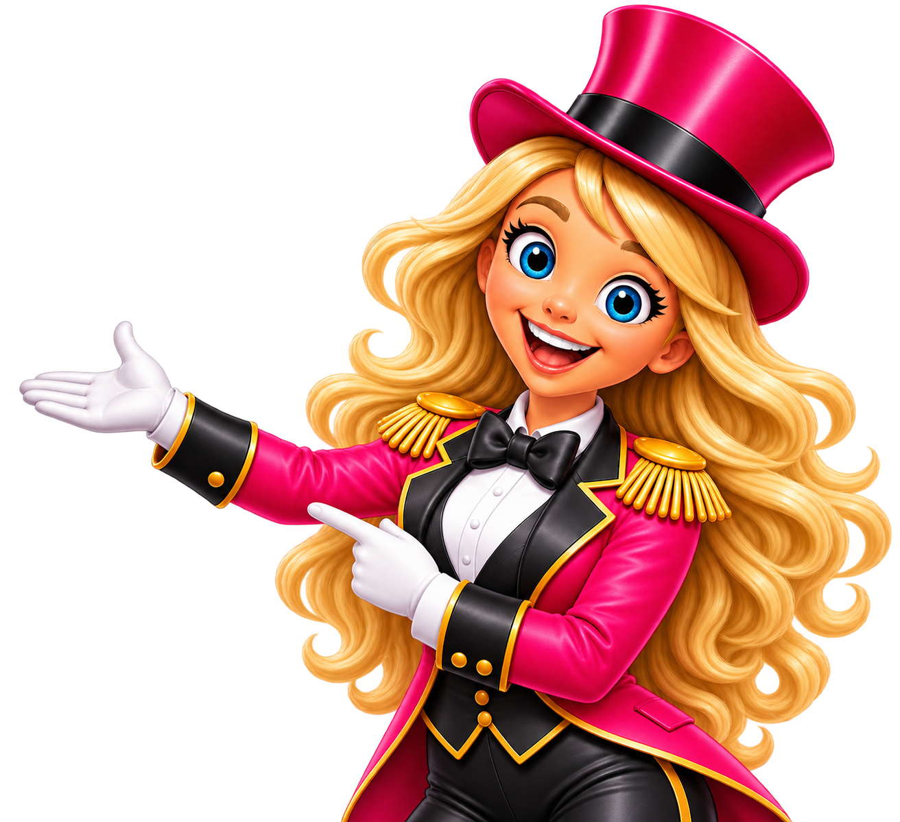 Cartoon Circus Maskottchen verabschiedet die Gäste